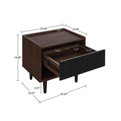 Duane Nightstand in Dark Brown and Black - Ornate Home