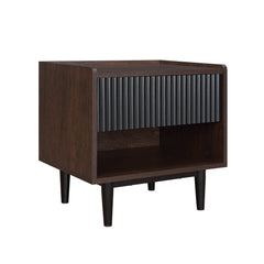 Duane Nightstand in Dark Brown and Black - Ornate Home