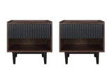 Duane Nightstand in Dark Brown and Black (set of 2) - Ornate Home