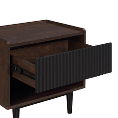 Duane Nightstand in Dark Brown and Black (set of 2) - Ornate Home