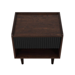 Duane Nightstand in Dark Brown and Black (set of 2) - Ornate Home