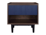 Duane Nightstand in Dark Brown and Navy Blue - Ornate Home