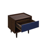 Duane Nightstand in Dark Brown and Navy Blue - Ornate Home