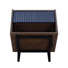 Duane Nightstand in Dark Brown and Navy Blue - Ornate Home