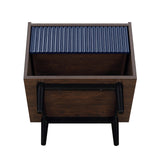 Duane Nightstand in Dark Brown and Navy Blue (set of 2) - Ornate Home