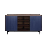 Duane Sideboard in Dark Brown and Navy Blue - Ornate Home