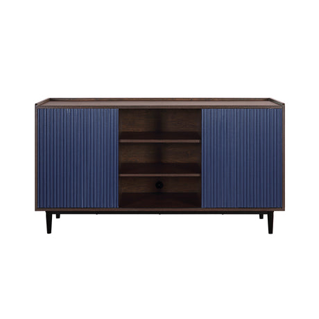 Duane Sideboard in Dark Brown and Navy Blue - Ornate Home