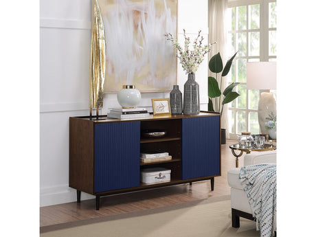 Duane Sideboard in Dark Brown and Navy Blue - Ornate Home