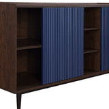 Duane Sideboard in Dark Brown and Navy Blue - Ornate Home