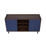 Duane Sideboard in Dark Brown and Navy Blue - Ornate Home