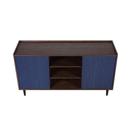 Duane Sideboard in Dark Brown and Navy Blue - Ornate Home