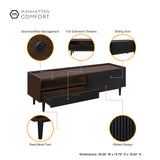 Duane TV Stand in Dark Brown and Black - Ornate Home