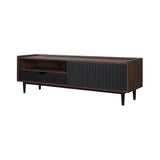 Duane TV Stand in Dark Brown and Black - Ornate Home