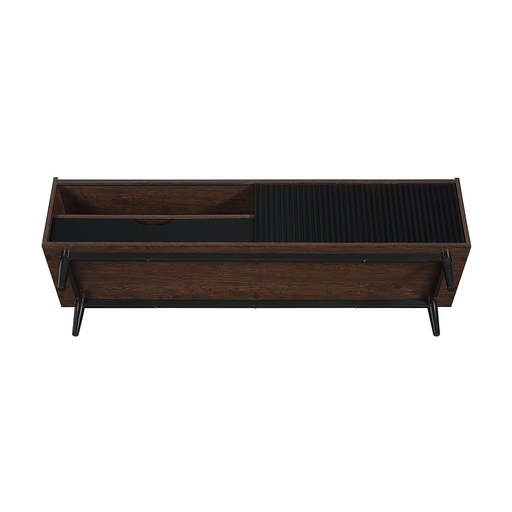 Duane TV Stand in Dark Brown and Black - Ornate Home