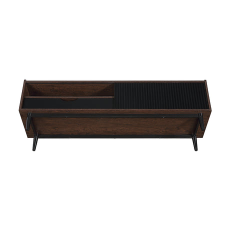 Duane TV Stand in Dark Brown and Black - Ornate Home