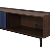 Duane TV Stand in Dark Brown and Navy Blue - Ornate Home