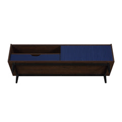 Duane TV Stand in Dark Brown and Navy Blue - Ornate Home