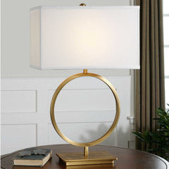 Duara Brass Circle Table Lamp - Ornate Home