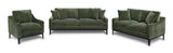 Duarte Dark Moss 3-Piece Sofa Loveseat Chair Set With Reversible Cushions - Ornate Home