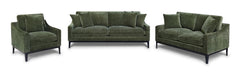 Duarte Dark Moss 3-Piece Sofa Loveseat Chair Set With Reversible Cushions
