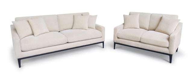 Duarte Latte 2-Piece Sofa And Loveseat Set With Reversible Cushions
