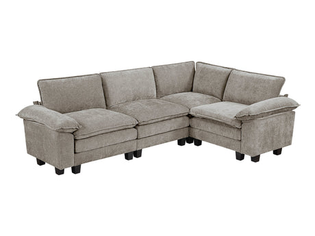 Dublin Dark Pewter 4-Piece Modular Sectional - Ornate Home