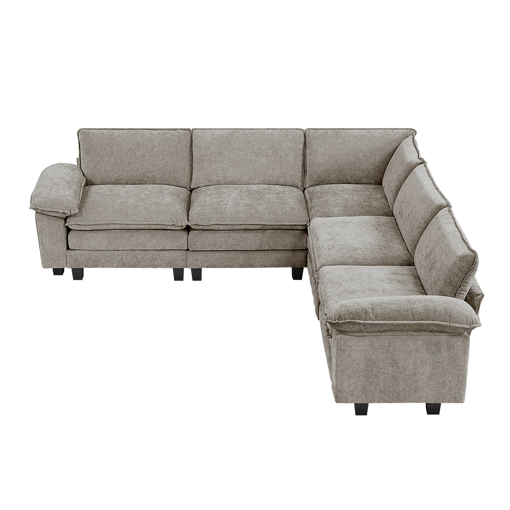 Dublin Dark Pewter 5-Piece Modular Sectional - Ornate Home