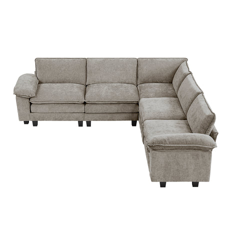 Dublin Dark Pewter 5-Piece Modular Sectional - Ornate Home