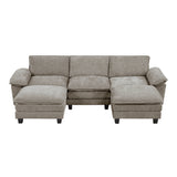 Dublin Dark Pewter 5-Piece Modular Sectional with Ottoman - Ornate Home