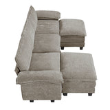 Dublin Dark Pewter 5-Piece Modular Sectional with Ottoman - Ornate Home