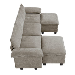Dublin Dark Pewter 5-Piece Modular Sectional with Ottoman - Ornate Home
