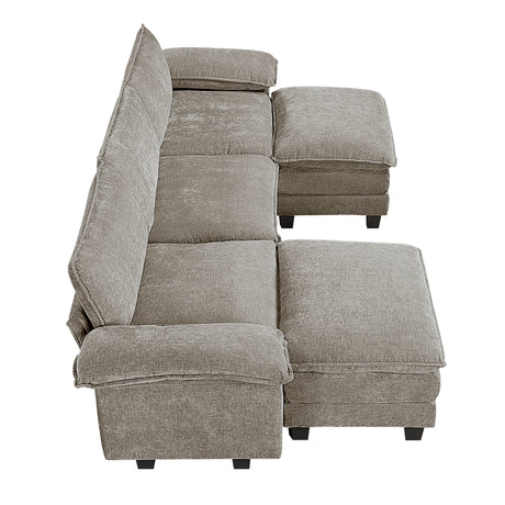 Dublin Dark Pewter 5-Piece Modular Sectional with Ottoman - Ornate Home