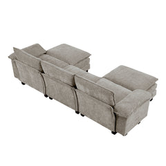 Dublin Dark Pewter 5-Piece Modular Sectional with Ottoman - Ornate Home