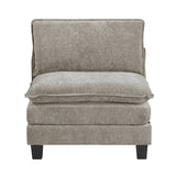 Dublin Dark Pewter 5-Piece Modular Sectional with Ottoman - Ornate Home