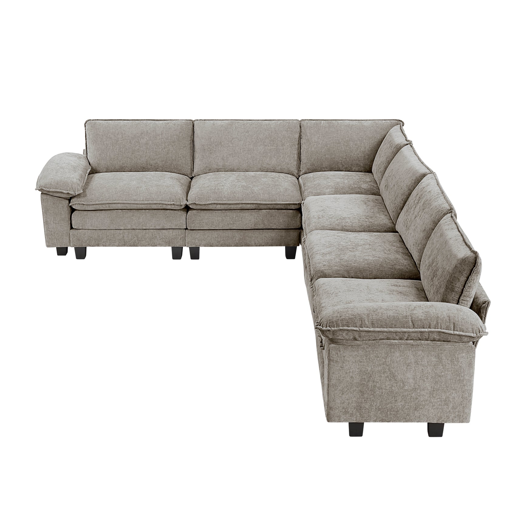 Dublin Dark Pewter 6-Piece Modular Sectional - Ornate Home