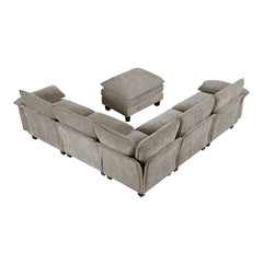 Dublin Dark Pewter 6-Piece Modular Sectional with Ottoman - Ornate Home