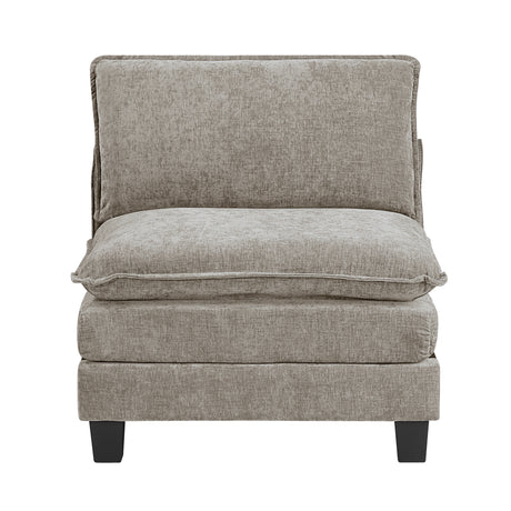 Dublin Dark Pewter 6-Piece Modular Sectional with Ottoman - Ornate Home