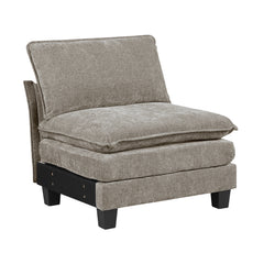 Dublin Dark Pewter 6-Piece Modular Sectional with Ottoman - Ornate Home