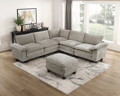 Dublin Dark Pewter Ottoman - Ornate Home