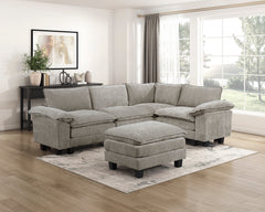 Dublin Dark Pewter Ottoman - Ornate Home