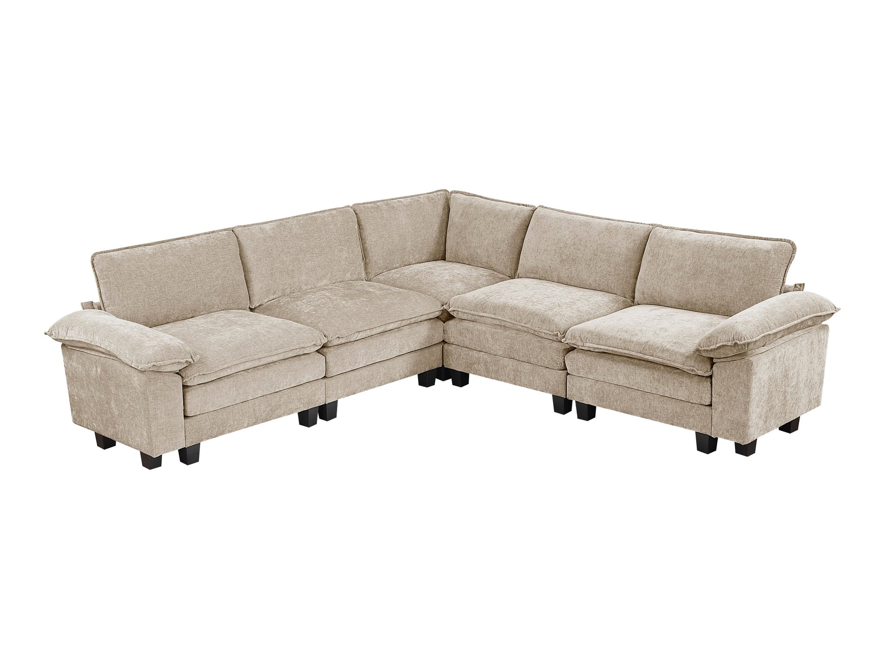 Dublin Taupe 5-Piece Modular Sectional - Ornate Home