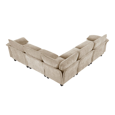 Dublin Taupe 5-Piece Modular Sectional - Ornate Home
