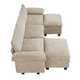 Dublin Taupe 5-Piece Modular Sectional with Ottoman - Ornate Home