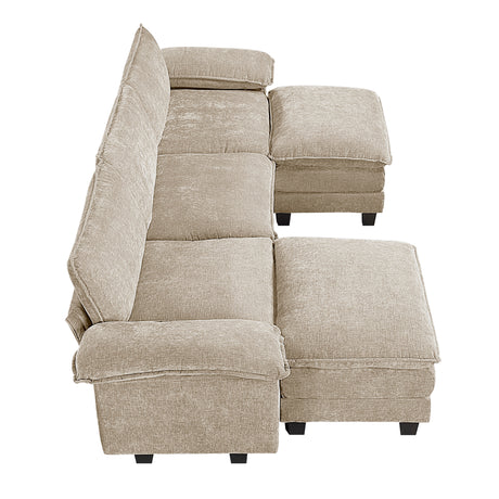Dublin Taupe 5-Piece Modular Sectional with Ottoman - Ornate Home
