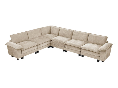 Dublin Taupe 6-Piece Modular Sectional - Ornate Home