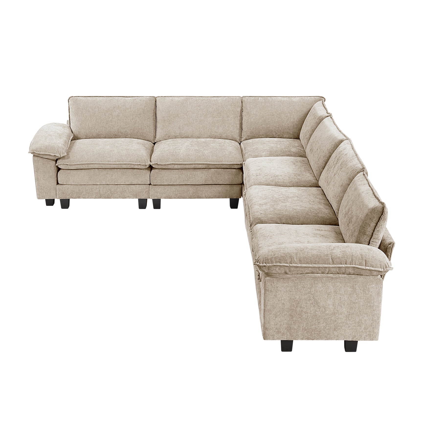 Dublin Taupe 6-Piece Modular Sectional - Ornate Home