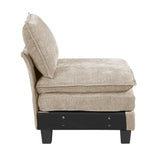 Dublin Taupe 6-Piece Modular Sectional with Ottoman - Ornate Home