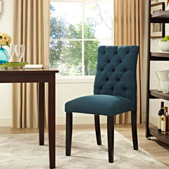 Duchess Azure Button Tufted Fabric Dining Chair - Ornate Home
