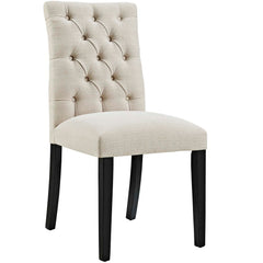 Duchess Beige Button Tufted Fabric Dining Chair - Ornate Home