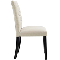 Duchess Beige Button Tufted Fabric Dining Chair - Ornate Home